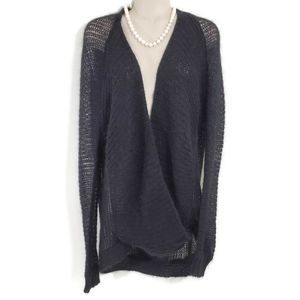 JOE'S JEANS | OVERSIZED MOHAIR WOOL BLACK OPEN KNIT FORTE SWEATER WOMEN'S SMALL